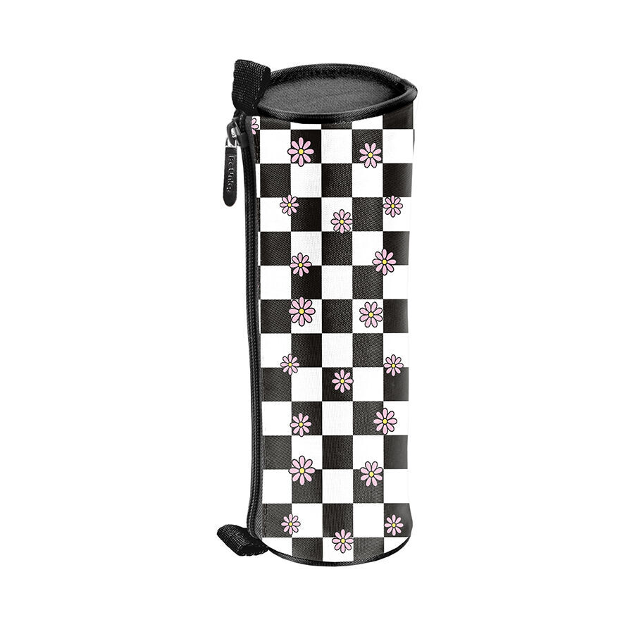 BU25KW-003_5903162137926_1 Piórnik tuba Floral check szachownica w kwiaty BeUniq - obrazek 1