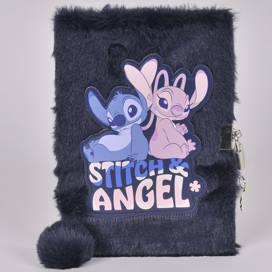DS25CC-3676_5903162138992_1 Pluszowy pamiętnik granatowy Stitch i Angel Paso - obrazek 1